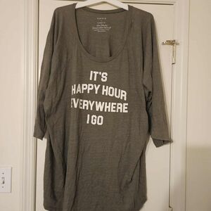 Torrid Charcoal Graphic Tee with White Text